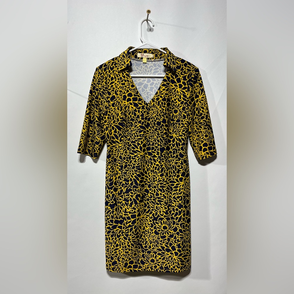 Aryeh Floral Mini‎ Dress Yellow & Blue Women’s Size Small